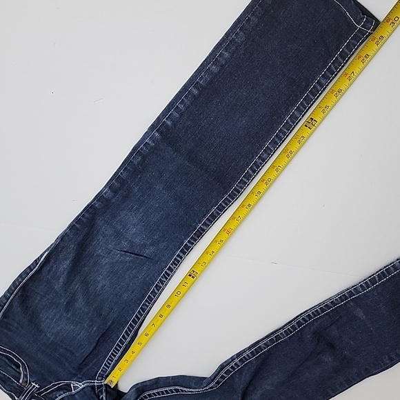 True Religion Women's  Denim Skinny Dark Wash Blue Jeans White Stitch Size 27 - Picture 16 of 16